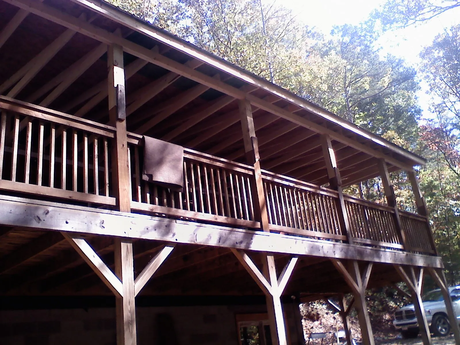 Timber framing under a new elevated porch and deck — Roof Leak Repair in Dumfries by Roofing Brothers